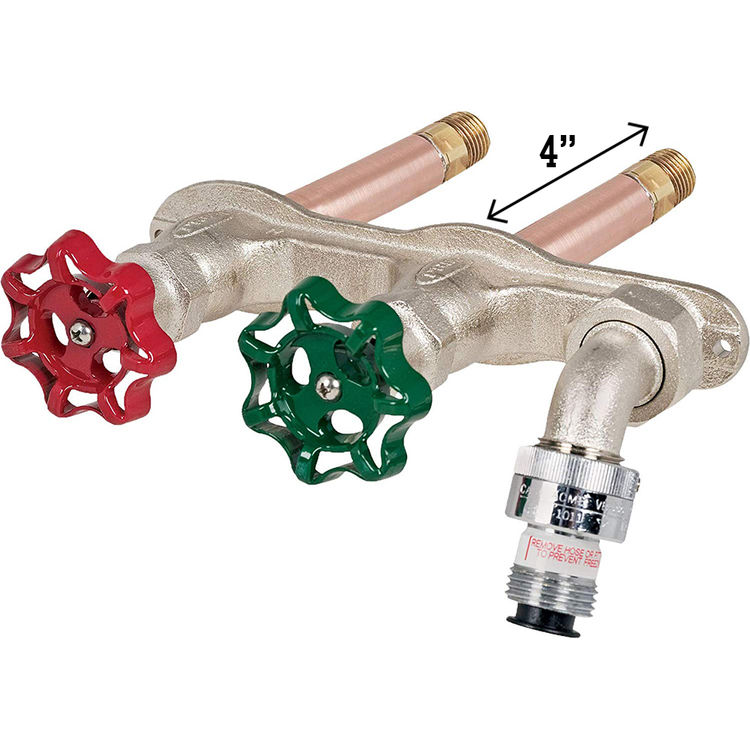 Prier 4" Hot/Cold Wall Hydrant 3/4" MIP X 1/2" FIP - C-108T04