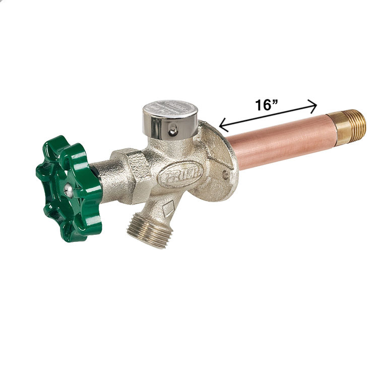 Prier 16" Frostfree Hose Bibb 1/2" MIP X 1/2" Sweat - C-144D16