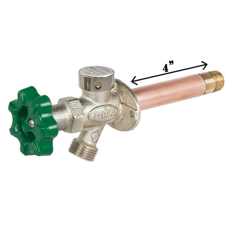 Prier 4-Inch Freezeless Wall Hydrant With Soft Grip Handle, 1/4-Inch Turn x 3/4-Inch MIP x 1/2-Inch FIP - P-164T04