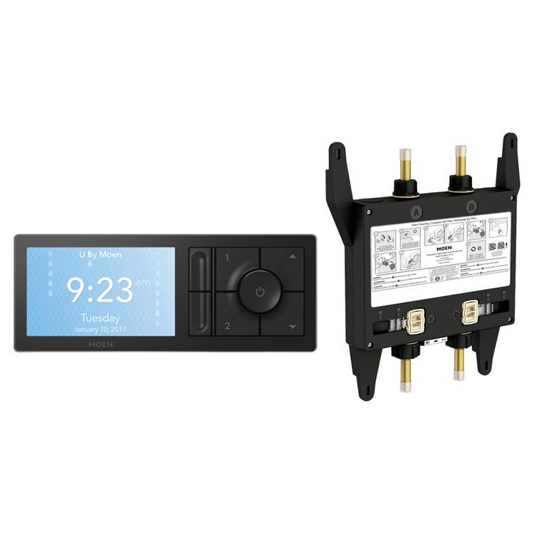 Moen TS3302BL-KIT U by Moen 2-Outlet Smart Shower System Controller w/ Rough-In Valve, Matte Black
