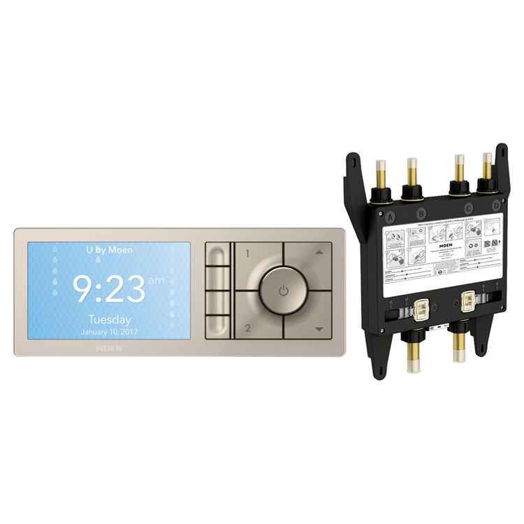 Moen TS3304BL-KIT U by Moen 4-Outlet Smart Shower System Controller w/ Rough-In Valve, Terra Beige 