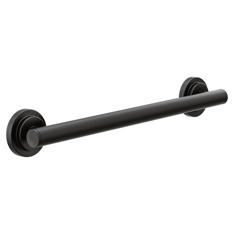 Moen Iso 18" Designer Round Grab Bar, ADA-Compliant, SecureMount, Matte Black - YG0718BL 