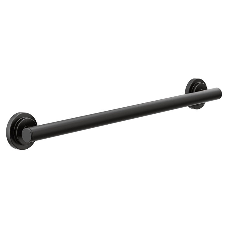 Moen Iso 24" Designer Round Grab Bar, ADA-Compliant, SecureMount, Matte Black - YG0724BL 