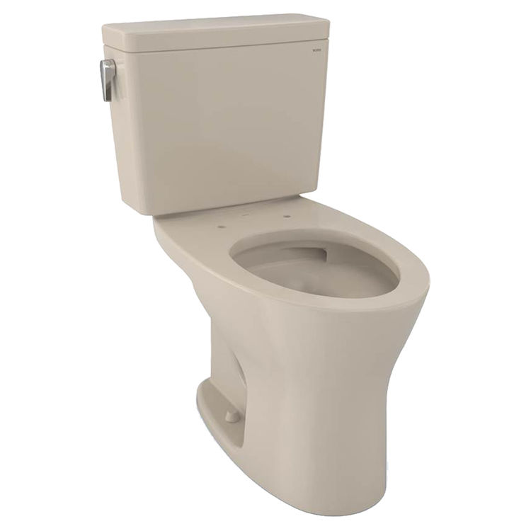 TOTO Drake Two-Piece Elongated Dual Flush 1.28 and 0.8 GPF Universal Height DYNAMAX TORNADO FLUSH Toilet with CEFIONTECT, Bone - CST746CEMFG#03