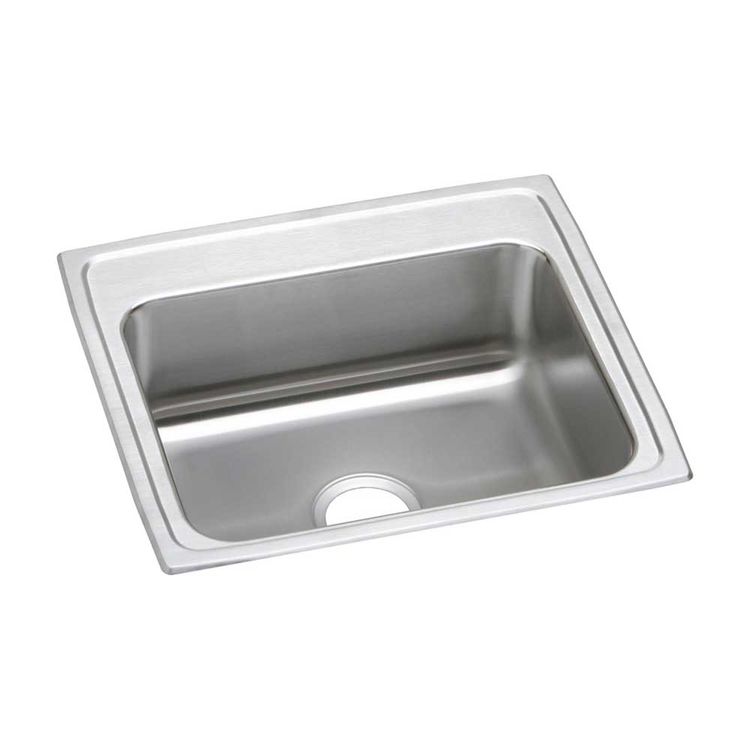 Elkay LRAD2521500 Lustertone Classic 25" x 21-1/4" x 5" Single Bowl Drop-in ADA Sink, No Holes, Stainless