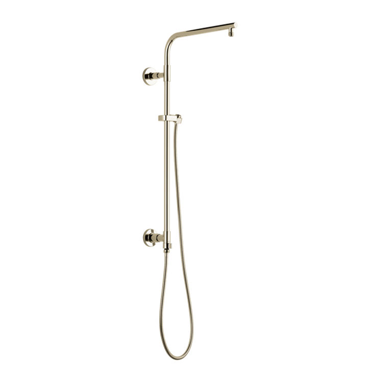 Delta Universal Showering 26in Round Shower Column Kit with Stretchable Hose for Shower Head and Hand Shower, Brilliance Polished Nickel - 58820-PN