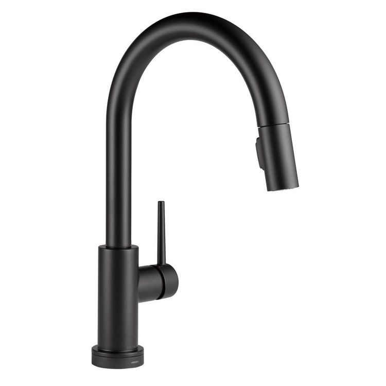 Delta Trinsic Single-Handle Matte Black Pull-Down Kitchen Faucet, 1.8 GPM, Lever Handle, Diamond Seal Technology, ADA, Touch2O, VoiceIQ - 9159TV-BL-DST