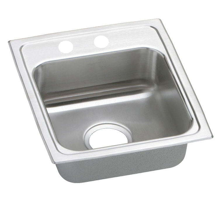 Elkay LRAD1316652 Lustertone Classic 13" x 16" x 6-1/2" Single Bowl Drop-in ADA Sink, 2 Holes, Stainless