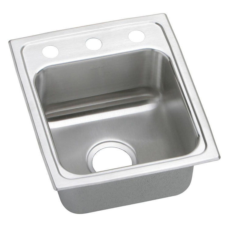 Elkay LR15170 Lustertone Classic 15" x 17-1/2" x 7-5/8" Single Bowl Drop-In Sink, No Holes, Stainless