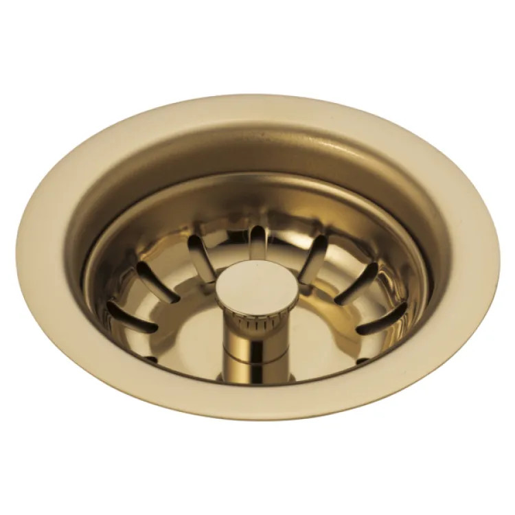 Brizo Rook  4-1/2” Sink Flange and Strainer with Polypropylene Drain Housing, Brilliance Polished Gold - 69050-PG