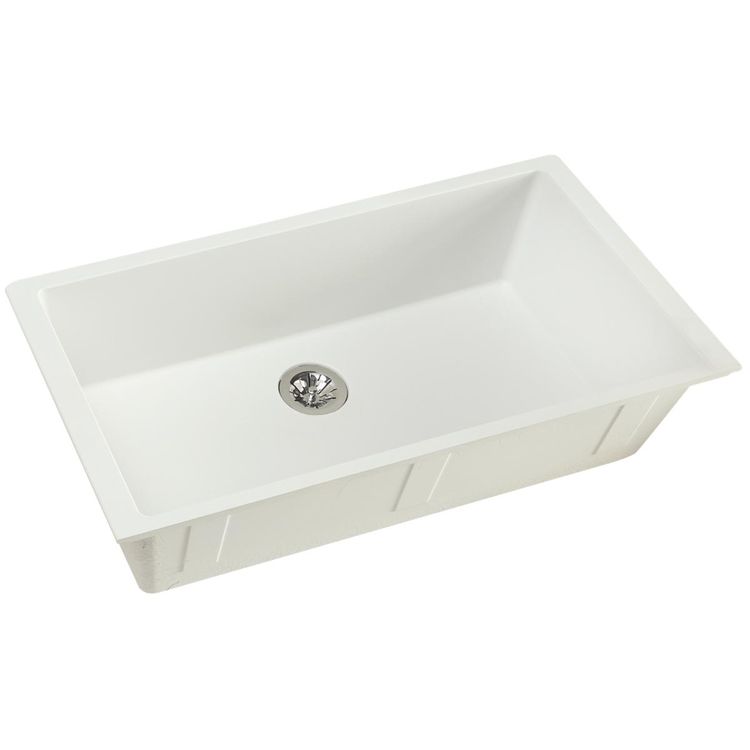 Elkay Quartz Luxe Single Bowl Undermount Kitchen Sink with Perfect Drain, Ricotta - ELXRUP3620RT0