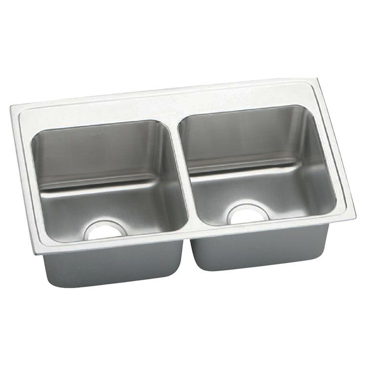 Elkay DLRQ3319100 Gourmet Stainless Steel Double Bowl Sink