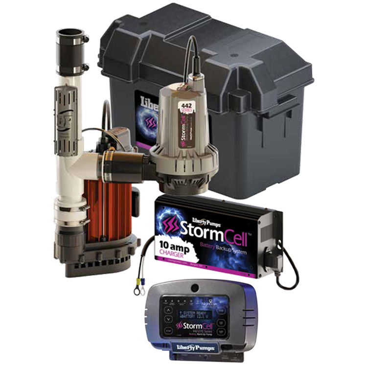 Liberty Pumps Sump Pump Combo, 43 GPM, 1/3 HP, 115 Volts, 237 VMF Pump with 442 StormCell Emergency Backup, 10A Battery - PC237-442-10A