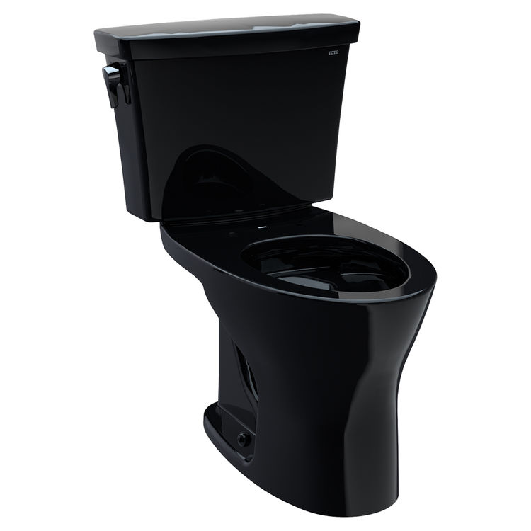 TOTO Drake Transitional Two-Piece Elongated Dual Flush 1.28 and 0.8 GPF Universal Height DYNAMAX TORNADO FLUSH Toilet, Ebony - CST748CEMF#51