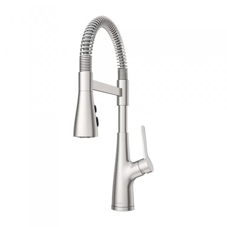 Pfister Neera Culinary Single Handle Pull-Down Spring Kitchen Faucet, Stainless Steel - LG529-NECS