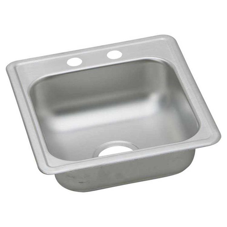 Elkay D117192 Dayton 17" x 19" x 6-1/8" Single Bowl Drop-in Bar Sink, 2 Holes, 3-1/2" Drain, 22-Gauge Stainless