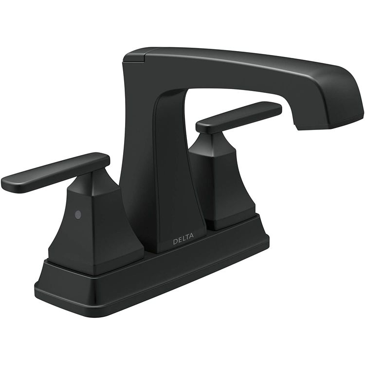 Delta Ashlyn Two-Handle Centerset Bathroom Faucet w/ Pop-Up, DIAMOND Seal, Lever Handles, Tract-Pack, 1.2 GPM, Matte Black - 2564-BLTP-DST