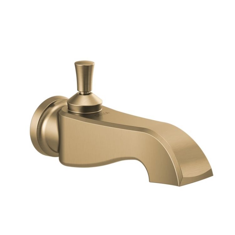 Delta Dorval 8in Wall-Mount Champagne Bronze Tub Spout with Pull-Up Diverter, Single-Hole Installation - RP100196CZ