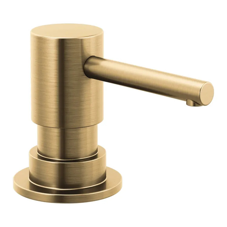 Delta Trinsic 13oz Soap and Lotion Dispenser, Metal, Round, Counter-Mount, Brilliance Champagne Bronze - RP100734CZ
