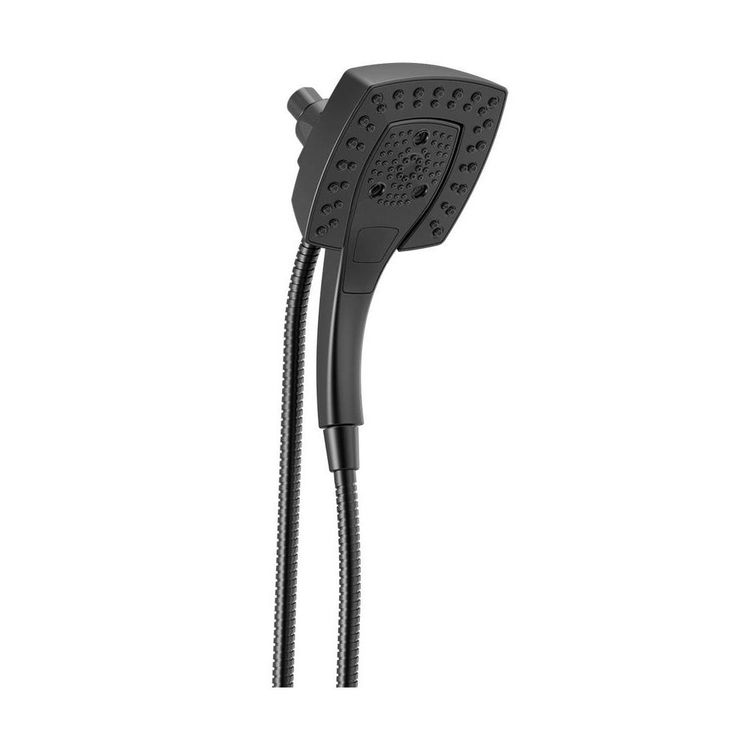 Delta Universal Showering 1.75 GPM H2Okinetic In2ition 5-Setting Two-In-One Shower, Square Head, Touch-Clean Spray Nozzles,  Matte Black - 58474-BL