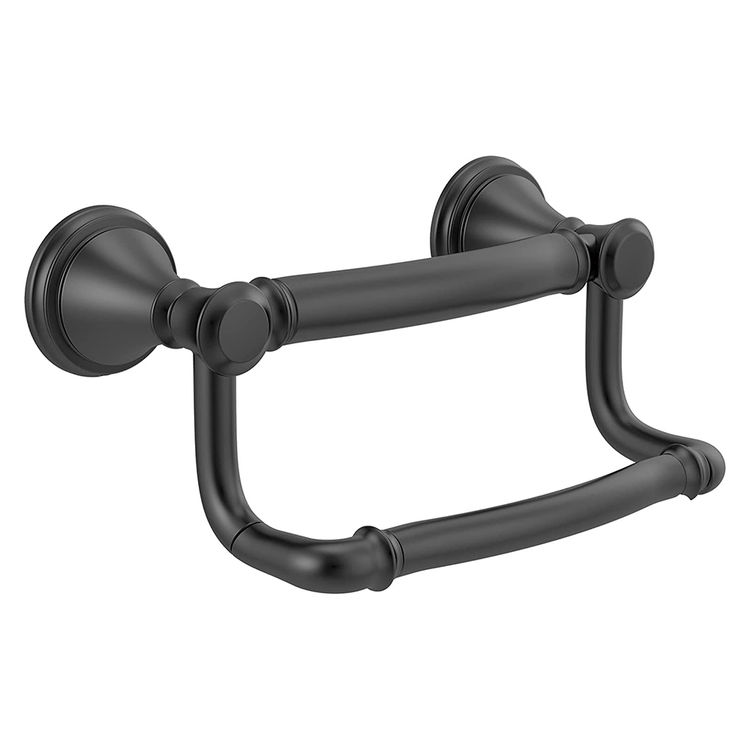 Delta Décor Assist Traditional Toilet Paper Holder with Assist Bar, ADA-Compliant, Matte Black - 41350-BL