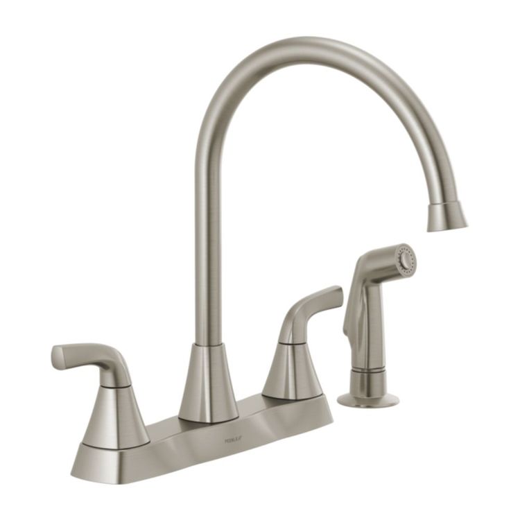 Peerless Parkwood Stainless Two-Handle Kitchen Faucet with Side Spray, Swivel Spout, ADA, 1.5 GPM - P2835LF-SS