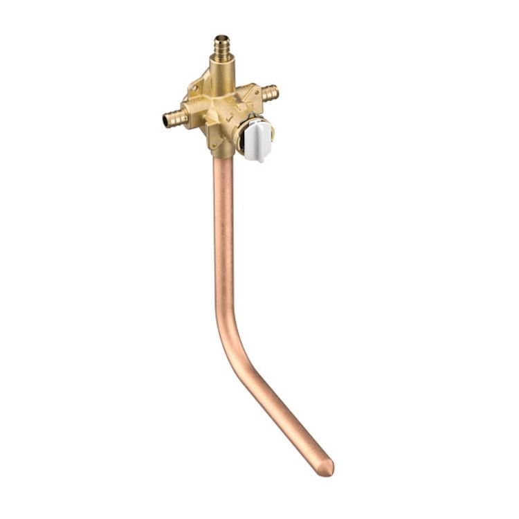 Moen FP62380PF M-Pact Posi-Temp Tub/Shower Rough-In Valve, 1/2" Crimp Ring PEX w/ CC Tub Drop, Pressure-Balancing, Flush Plug