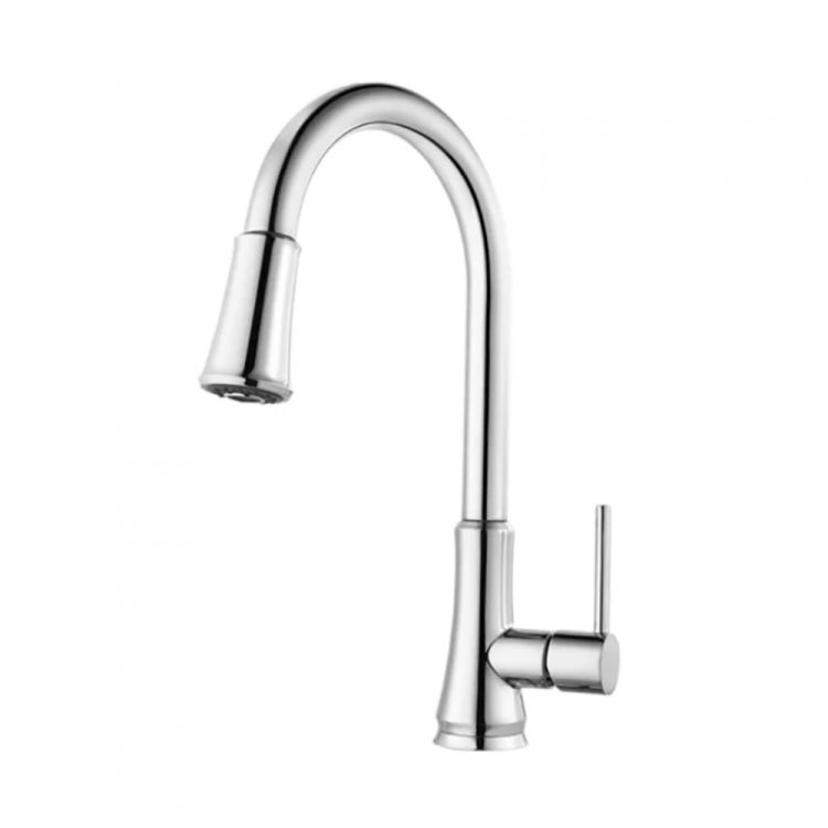 Pfister Pfirst Single-Handle Pull-Down Kitchen Faucet, 1.8 GPM, Pfast Connect, Pforever Seal, Polished Chrome - G529-PF2C