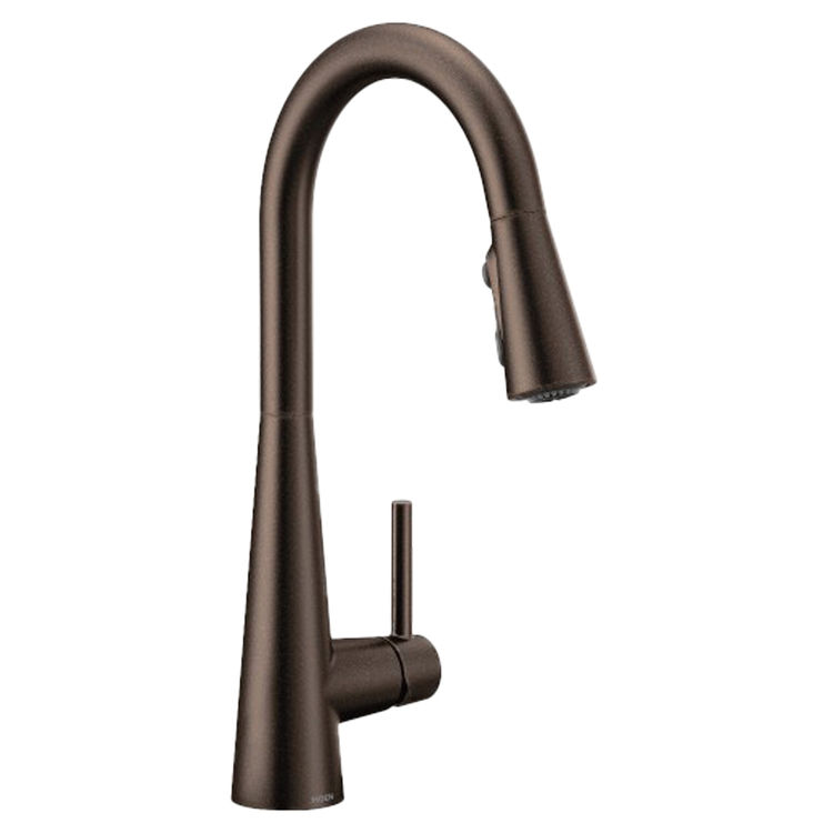 Moen Sleek Single Handle High Arc Pull-Down Kitchen Faucet, Oil Rubbed Bronze - 7864ORB