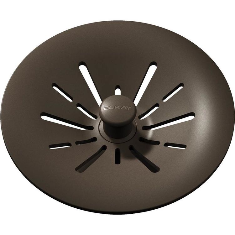 Elkay Quartz Perfect Drain Chestnut 3-1/2in Removable Polymer Basket Strainer and Rubber Stopper - LKPDQSCN
