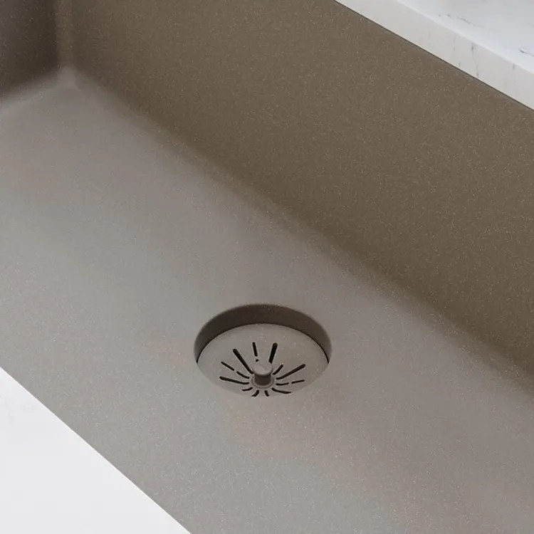 Elkay Quartz Perfect Drain Silvermist 3-1/2in Removable Polymer Basket Strainer and Rubber Stopper - LKPDQSSM