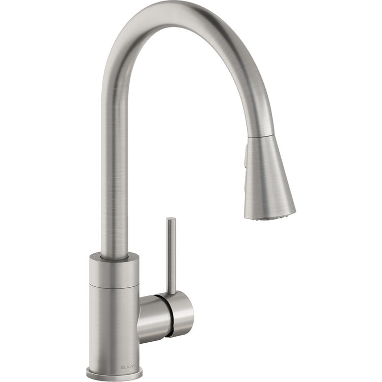 Elkay Avado Single Handle Pull-Down Kitchen Faucet, Forward Only Lever, Lustrous Steel - LKAV3031LS