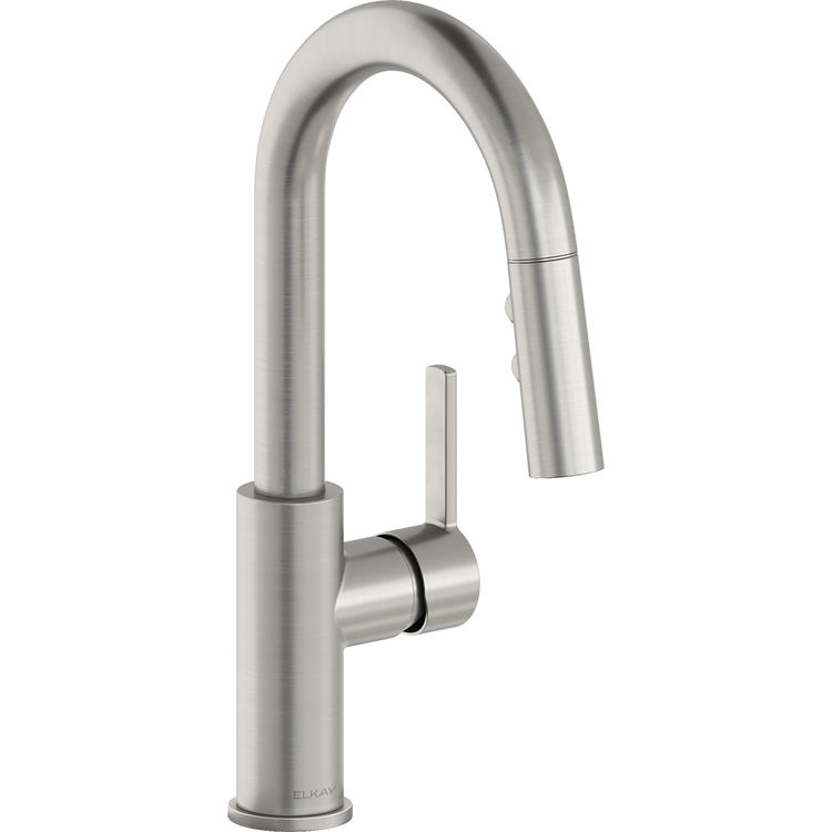 Elkay Avado Single Handle Pull-Down Bar/Prep Faucet, Lustrous Steel - LKAV3032LS