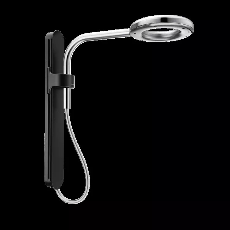 Moen Nebia 8in Single-Spray Function Spa Shower Head with Adjustable Sliding Arm, Rainshower, 1.3 GPM, Atomized Spray, Matte Black/Chrome - N207R0BLC