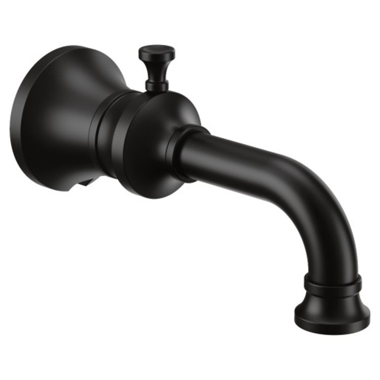Moen Colinet Wall Mounted Matte Black Diverter Tub Spout, 1/2-inch Connection Size, Slip Fit - S5000BL