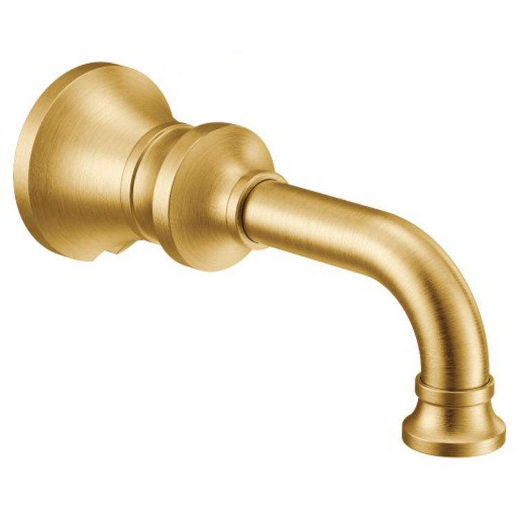 Moen Colinet Wall Mounted Brushed Gold Non-Diverter Tub Spout, 1/2-inch Connection Size, Slip Fit - S5001BG
