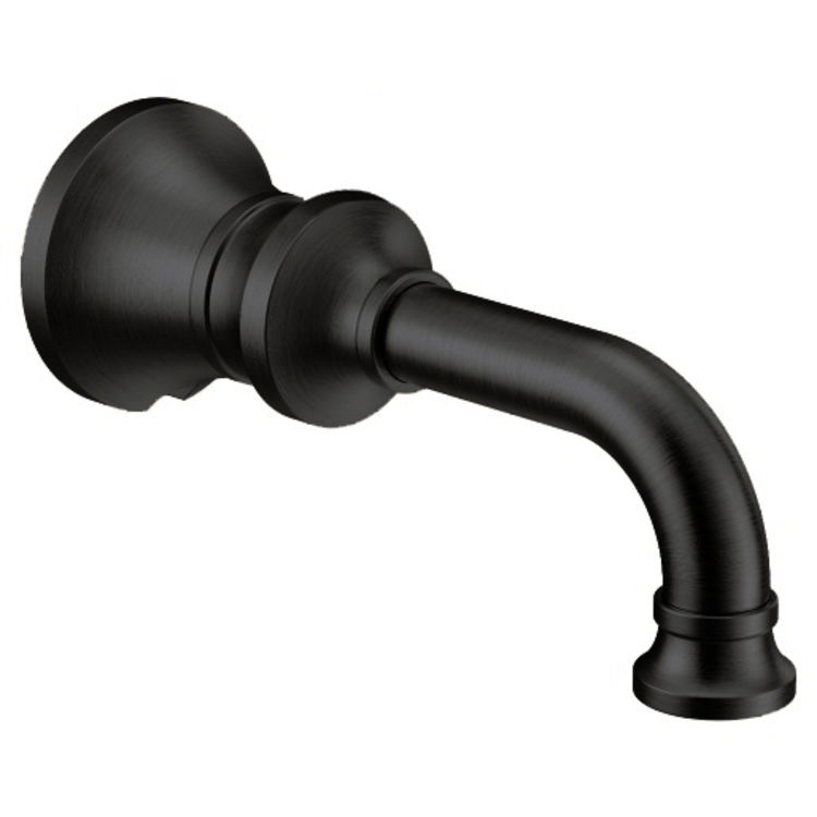Moen Colinet Wall Mounted Matte Black Non-Diverter Tub Spout, 1/2-inch Connection Size, Slip Fit - S5001BL