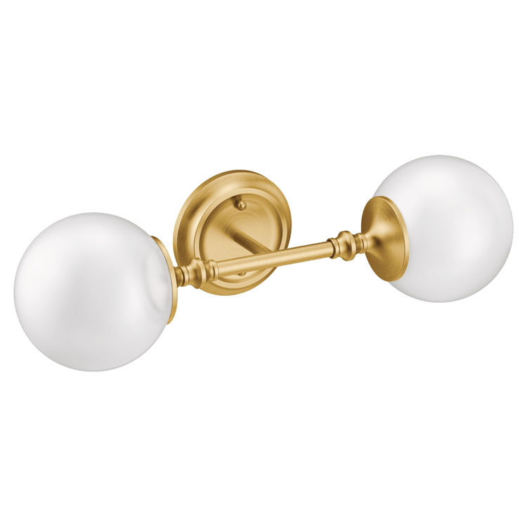Moen YB0562BG CSI Colinet Two Globe Bath Sconce Light, Brushed Gold