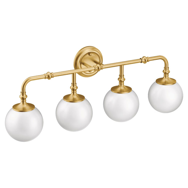 Moen YB0564BG CSI Colinet Four Globe Bath Sconce Light, Brushed Gold