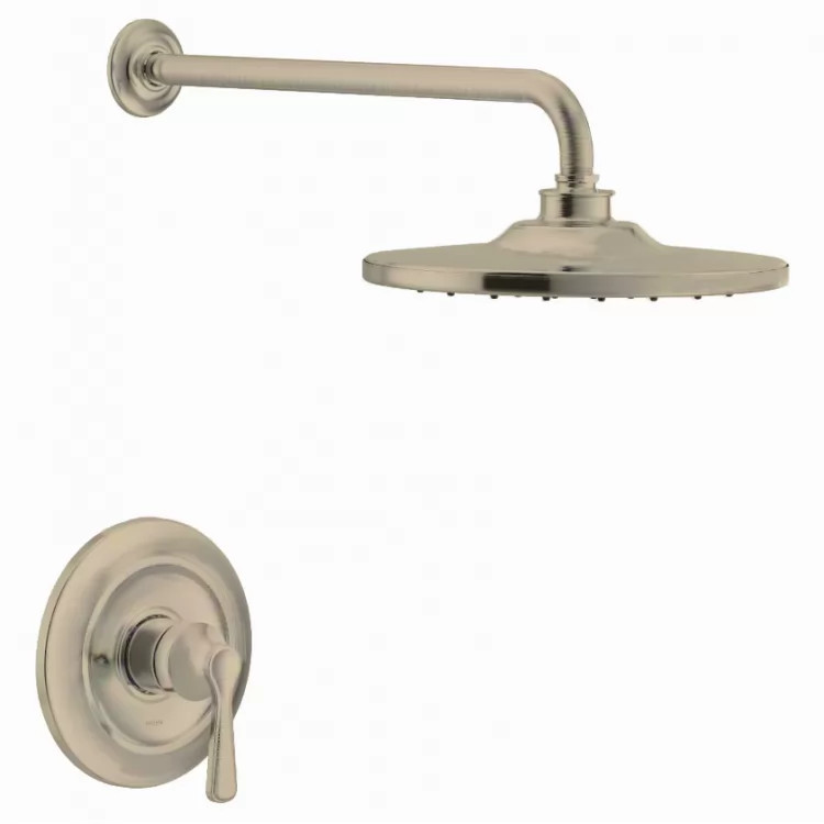 Moen Colinet M-Core 3-Series Single-Handle Shower Faucet with 10" Rain Shower, One-Function, 1.75 GPM, Lever Handle, Eco-Performance, Immersion, Brushed Nickel - UTS344302EPBN