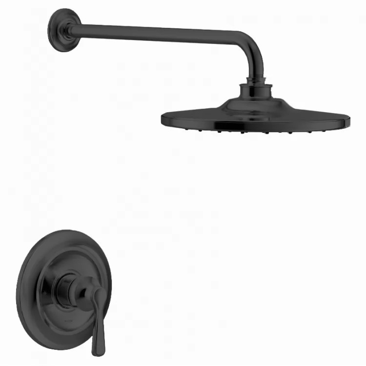 Moen Colinet M-Core 3-Series Single-Handle Shower Faucet with 10" Rain Shower, One-Function, 1.75 GPM, Lever Handle, Eco-Performance, Immersion, Matte Black - UTS344302EPBL