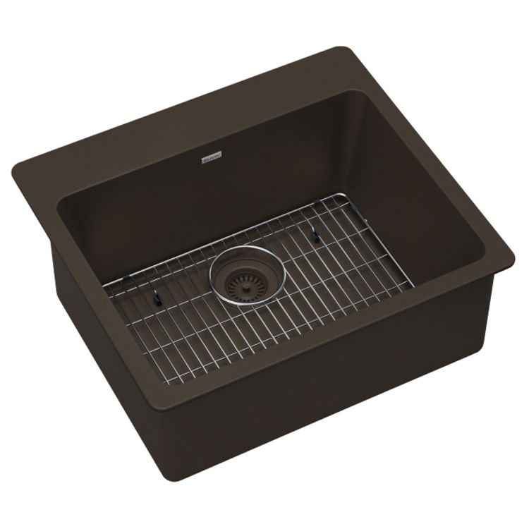 Elkay ELG2522MC0C  Quartz Classic 25" x 22" x 9-1/2" Single Bowl Drop-in Sink Kit - Mocha