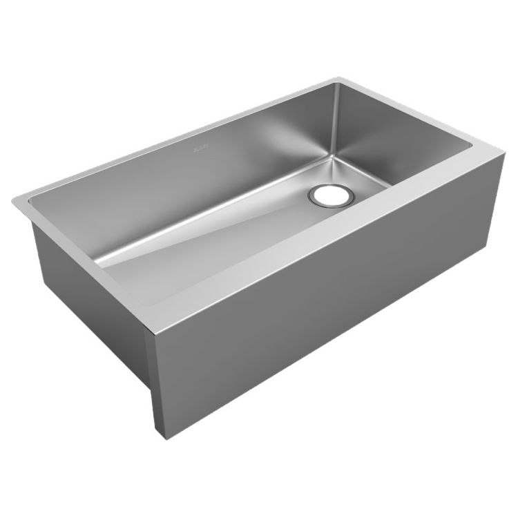 Elkay EFRUFF3417R Crosstown Single Bowl Farmhouse Sink, Stainless Steel, 35-7/8" x 20-1/4" x 9" - Polished Satin
