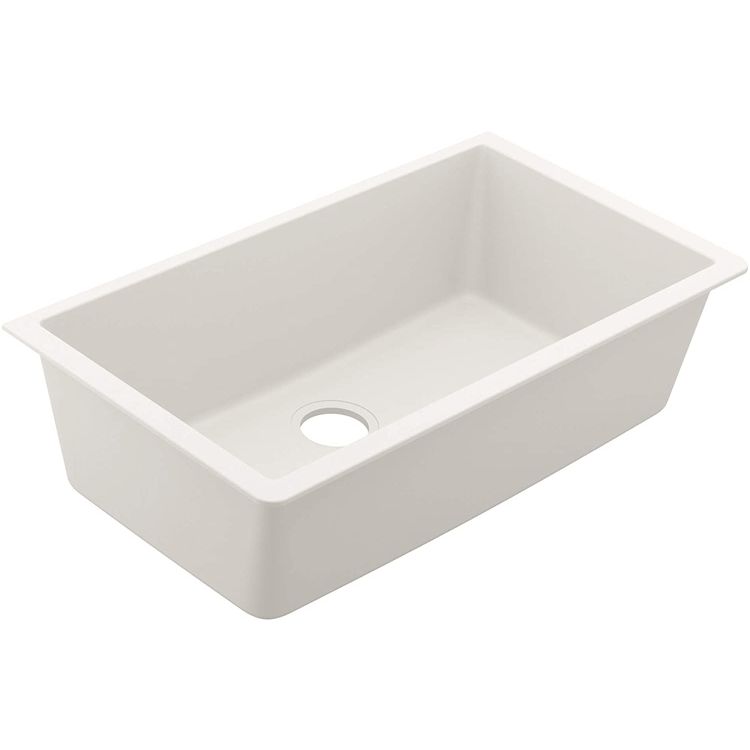 Moen GGW4010B Granite Series Dual Mount Single Bowl Kitchen Sink, White