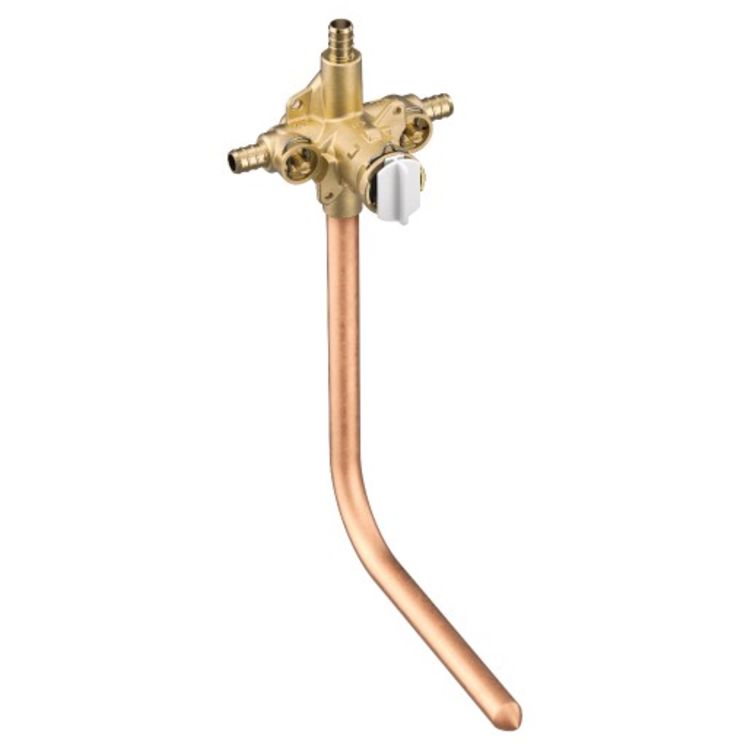 Moen FP62360PF M-Pact Posi-Temp Tub/Shower Rough-In Valve w/ Stops, 1/2" Crimp Ring PEX w/ CC Tub Drop, Pressure-Balancing, Flush Plug