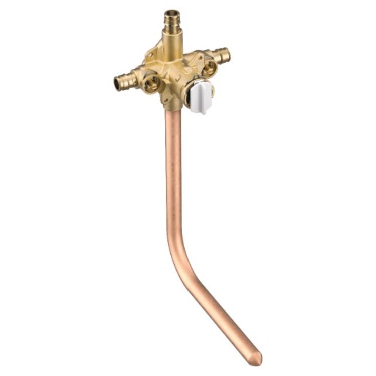 Moen FP62385PF M-Pact Posi-Temp Tub/Shower Rough-In Valve w/ Stops, 1/2" Cold Expansion PEX w/ CC Tub Drop, Pressure-Balancing, Flush Plug