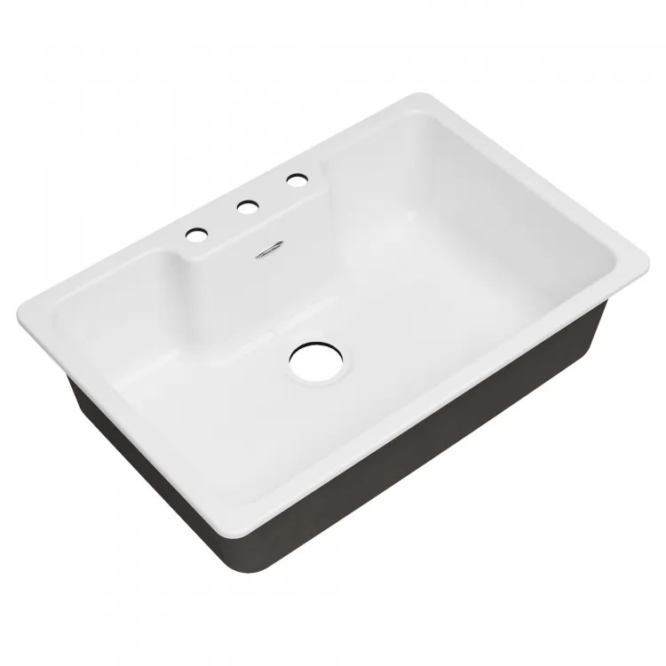 American Standard Quince Stainless Drop In Sink,  33"x 22" 1 Bowl - 3 Hole - 77SB33223.308 