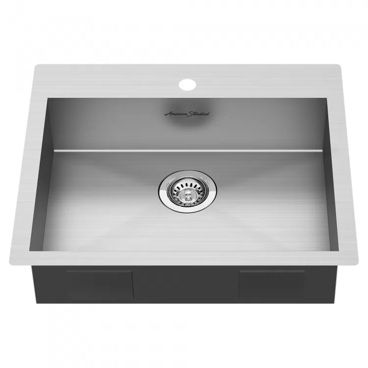 American Standard Edgewater 25" x 22" Stainless Dual Mount Kitchen Sink, 1 Bowl - 18SB6252211.075 