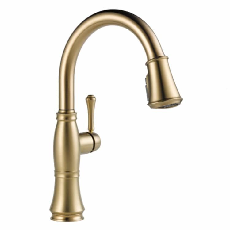 Delta Cassidy Single-Handle Pull-Down Lumicoat Champagne Bronze Kitchen Faucet, 1.8 GPM, Lever Handle, Diamond Seal Technology, Touch-Clean - 9197-CZ-PR-DST