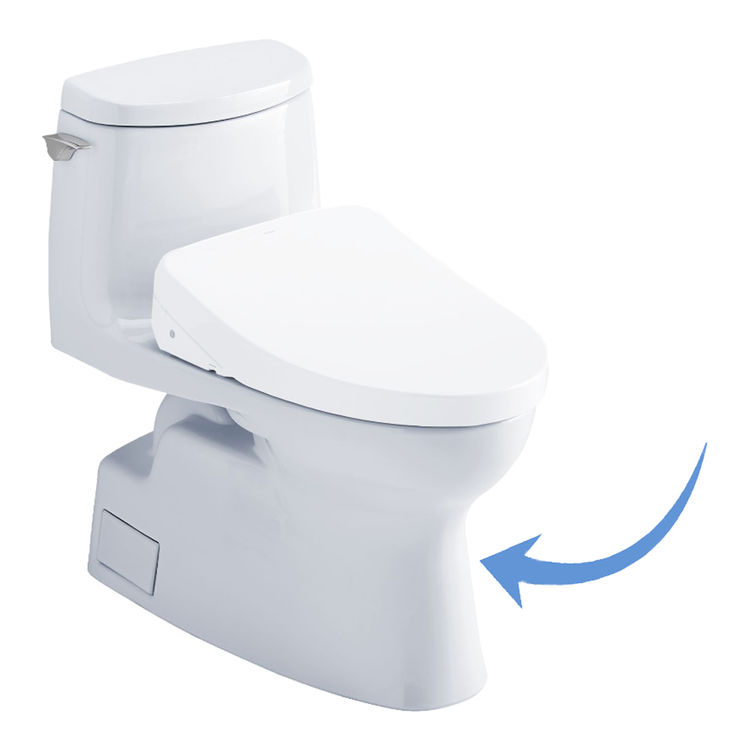 TOTO CST614CUFGAT40#01 Carlyle II 1G One-Piece Elongated 1.0 GPF WASHLET+ and Auto Flush Ready Toilet with CEFIONTECT, Cotton White